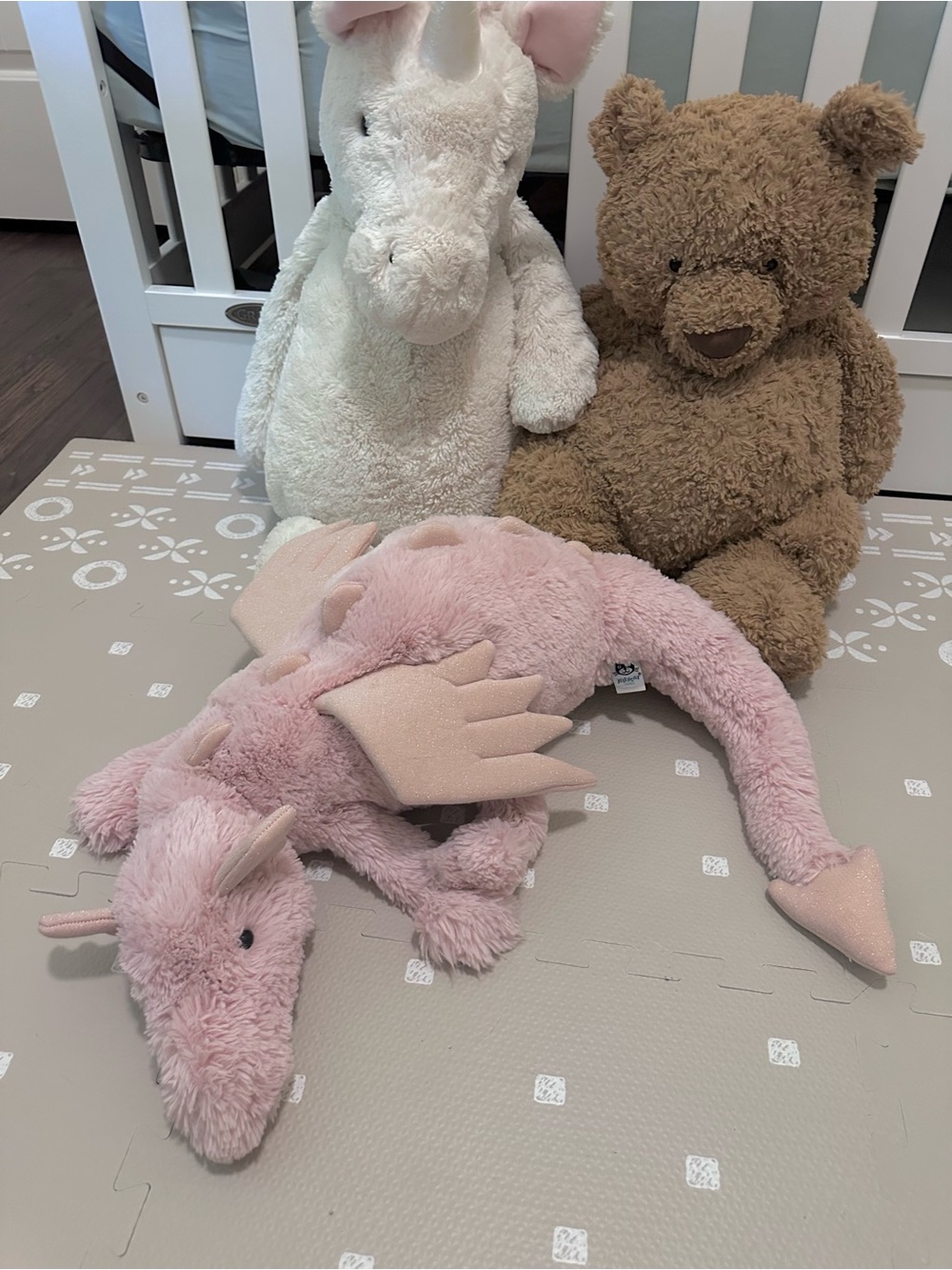 Jellycat Rose Dragon, size huge . Rare, retired.